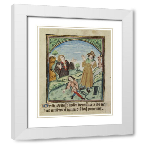 The Tenth Sign before the Day of Judgement White Modern Wood Framed Art Print with Double Matting by Illuminator, Unknown 12th Century English