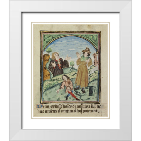 The Tenth Sign before the Day of Judgement White Modern Wood Framed Art Print with Double Matting by Illuminator, Unknown 12th Century English