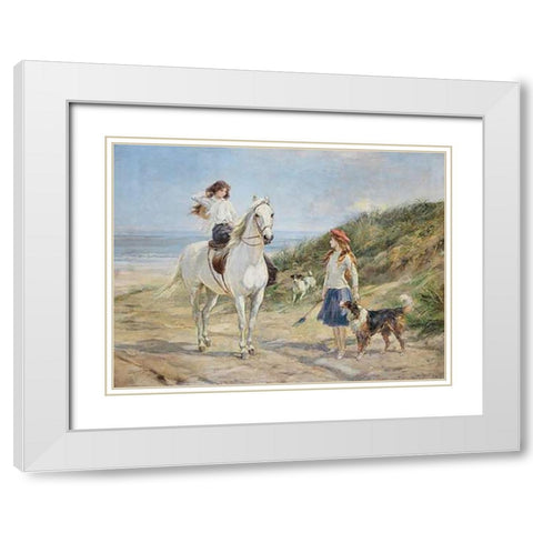 Holiday Time, 1933 White Modern Wood Framed Art Print with Double Matting by Hardy, Heywood