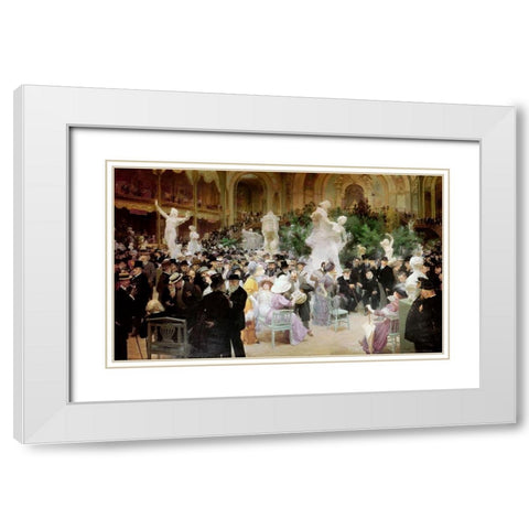 Friday at the French Artists Salon, 1911 White Modern Wood Framed Art Print with Double Matting by Grun, Jules-Alexandre