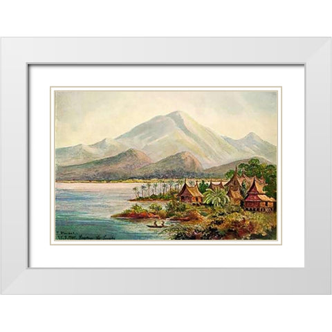 Singkara-See, Padanger Hochland, Sumatra White Modern Wood Framed Art Print with Double Matting by Haeckel, Ernst