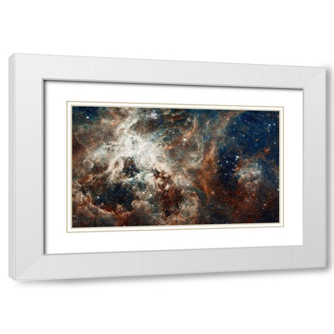 Tarantula Nebula - Full White Modern Wood Framed Art Print with Double Matting by NASA