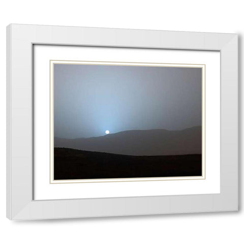 Martian Sunset in Gale Crater, April 15, 2015 White Modern Wood Framed Art Print with Double Matting by Curiosity