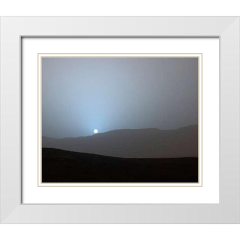 Martian Sunset in Gale Crater, April 15, 2015 White Modern Wood Framed Art Print with Double Matting by Curiosity