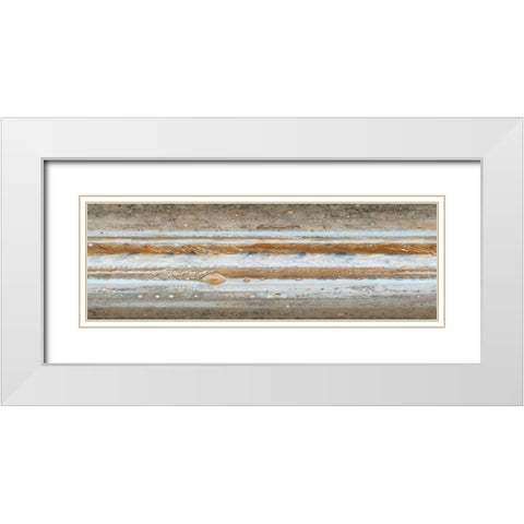 Map of Jupiter from Cassini Mission White Modern Wood Framed Art Print with Double Matting by NASA