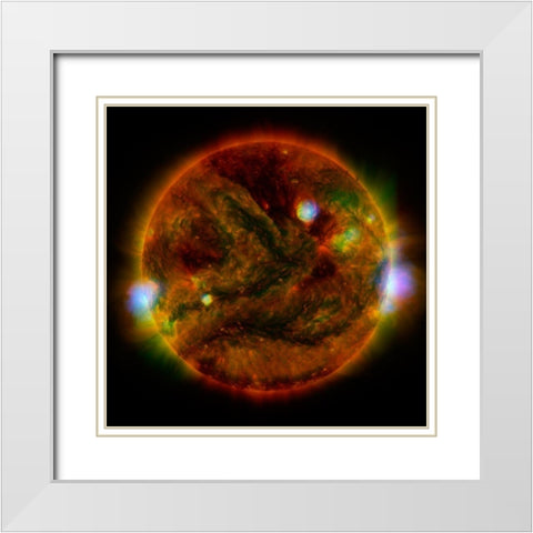 The Sun, taken by NuSTAR, April 29, 2015 White Modern Wood Framed Art Print with Double Matting by NASA