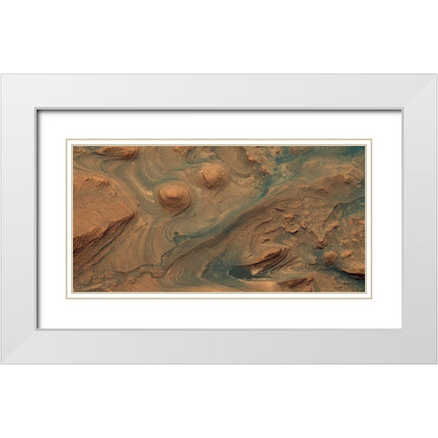 Mars HiRISE - Martian Surface Detail, April 22, 2015 White Modern Wood Framed Art Print with Double Matting by NASA
