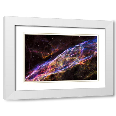 Veil Nebula - NGC 6960 - Cygnus Loop White Modern Wood Framed Art Print with Double Matting by NASA