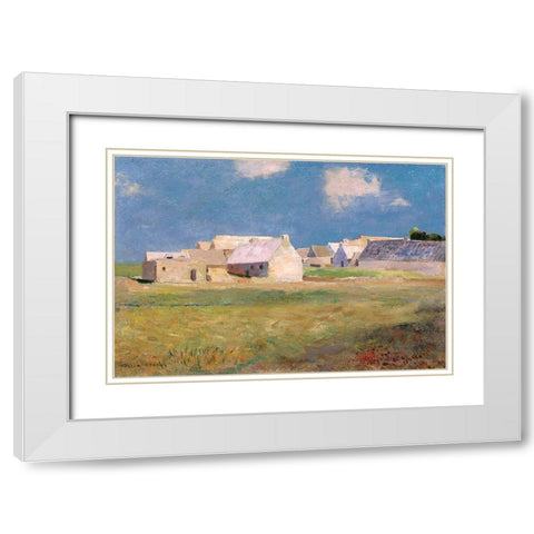 Breton Village, 1890 White Modern Wood Framed Art Print with Double Matting by Redon, Odilon