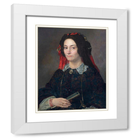 Marie Josphine Jacoba van Marcke de Lummen White Modern Wood Framed Art Print with Double Matting by Alma-Tadema, Sir Lawrence