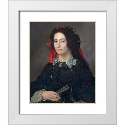 Marie Josphine Jacoba van Marcke de Lummen White Modern Wood Framed Art Print with Double Matting by Alma-Tadema, Sir Lawrence