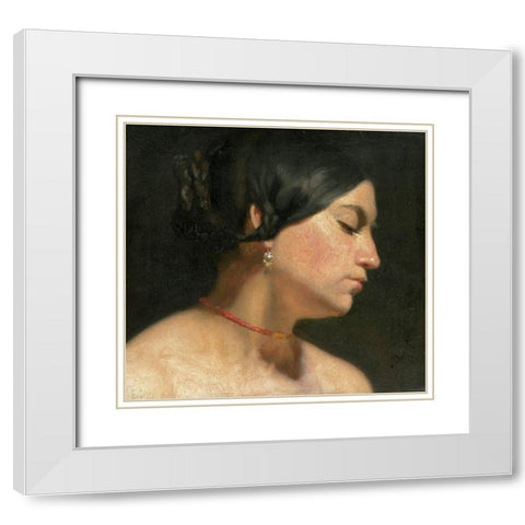 Maria Magdalena, 1854 White Modern Wood Framed Art Print with Double Matting by Alma-Tadema, Sir Lawrence