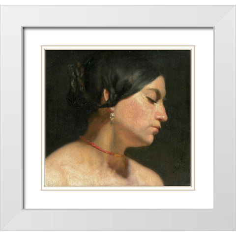 Maria Magdalena, 1854 White Modern Wood Framed Art Print with Double Matting by Alma-Tadema, Sir Lawrence
