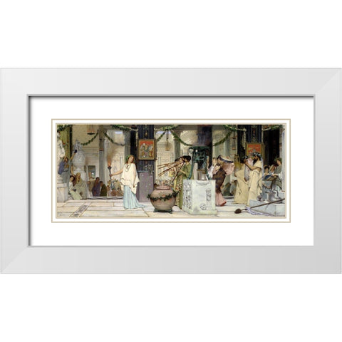 The Vintage Festival, 1871 White Modern Wood Framed Art Print with Double Matting by Alma-Tadema, Sir Lawrence
