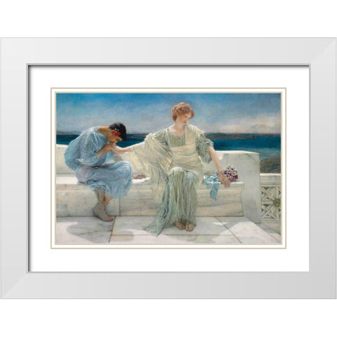 Ask Me No More, 1906 White Modern Wood Framed Art Print with Double Matting by Alma-Tadema, Sir Lawrence