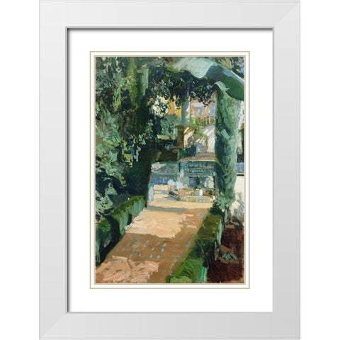 Court of the Dances, Alcazar, Sevilla White Modern Wood Framed Art Print with Double Matting by Bastida, Joaquin Sorolla y