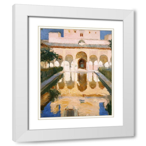 Hall of the Ambassadors, Alhambra, Granada White Modern Wood Framed Art Print with Double Matting by Bastida, Joaquin Sorolla y