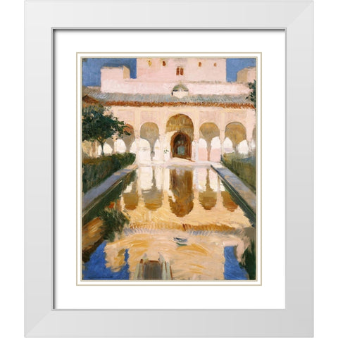 Hall of the Ambassadors, Alhambra, Granada White Modern Wood Framed Art Print with Double Matting by Bastida, Joaquin Sorolla y
