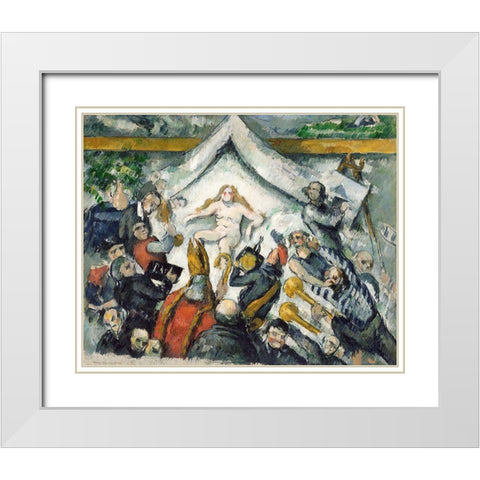 The Eternal Feminine White Modern Wood Framed Art Print with Double Matting by Cezanne, Paul