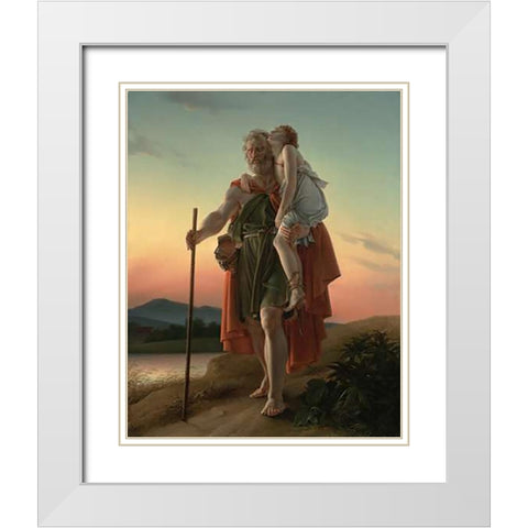 Belisarius White Modern Wood Framed Art Print with Double Matting by Gerard, Baron Francois-Pascal-Simon