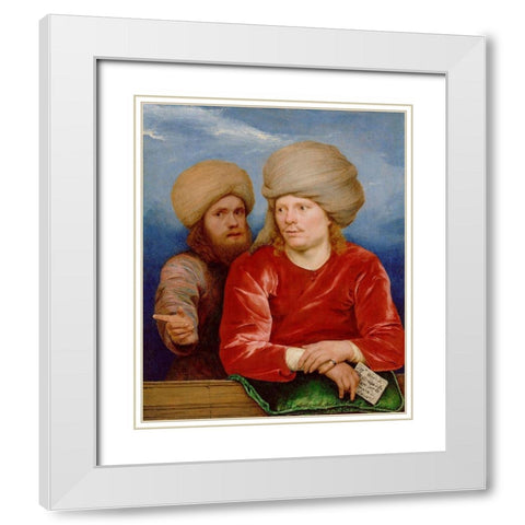 Double Portrait White Modern Wood Framed Art Print with Double Matting by Sweerts, Michael