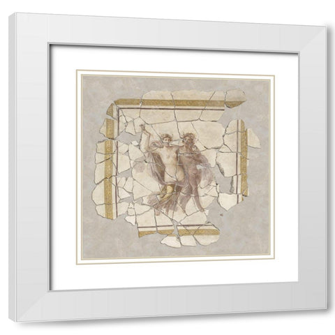 Fresco Fragment White Modern Wood Framed Art Print with Double Matting by Artisan, Unknown 1st Century Roman