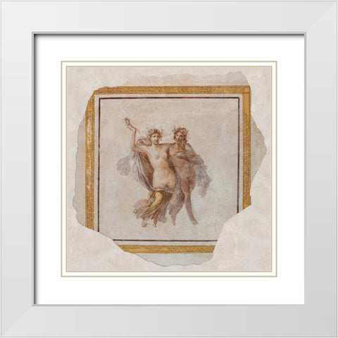 Fresco Panel Depicting Dionysos and Ariadne White Modern Wood Framed Art Print with Double Matting by Artisan, Unknown 1st Century Roman