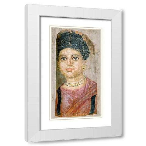 Mummy Portrait White Modern Wood Framed Art Print with Double Matting by Malibu Painter