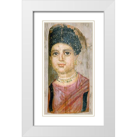 Mummy Portrait White Modern Wood Framed Art Print with Double Matting by Malibu Painter