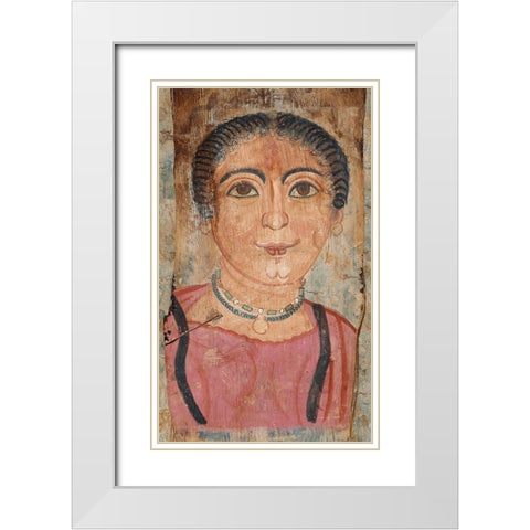Mummy Portrait of a Woman White Modern Wood Framed Art Print with Double Matting by Artisan, Unknown 2nd Century Romano-Egyptian