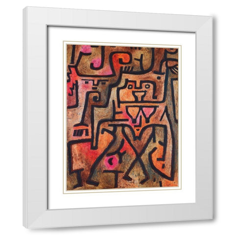 Forest Witches, 1938 White Modern Wood Framed Art Print with Double Matting by Klee, Paul