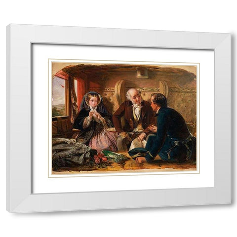 First Class - The Meeting, 1855 White Modern Wood Framed Art Print with Double Matting by Solomon, Abraham