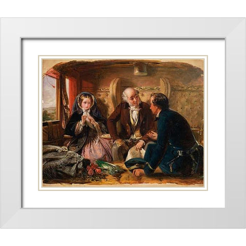 First Class - The Meeting, 1855 White Modern Wood Framed Art Print with Double Matting by Solomon, Abraham