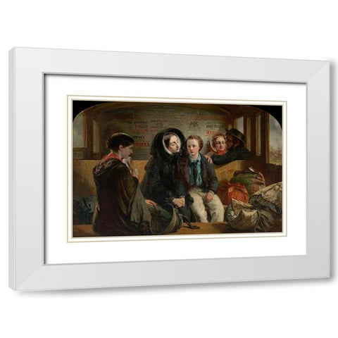 Second Class - The Parting, 1854 White Modern Wood Framed Art Print with Double Matting by Solomon, Abraham