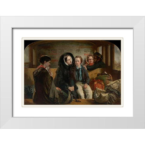 Second Class - The Parting, 1854 White Modern Wood Framed Art Print with Double Matting by Solomon, Abraham