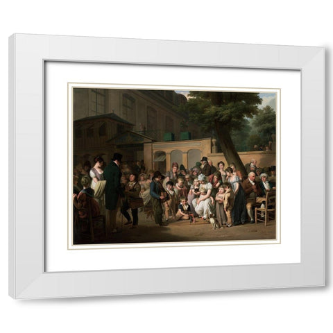 Entrance to the Jardin Turc White Modern Wood Framed Art Print with Double Matting by Boilly, Louis Leopold