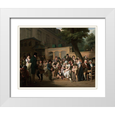 Entrance to the Jardin Turc White Modern Wood Framed Art Print with Double Matting by Boilly, Louis Leopold