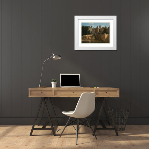 View in the Ile-de-France White Modern Wood Framed Art Print with Double Matting by Bertin, Jean-Victor