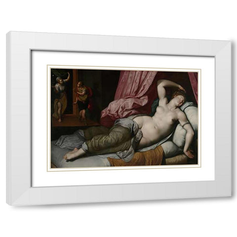Paris Being Admitted to the Bedchamber of Helen White Modern Wood Framed Art Print with Double Matting by De Backer, Jacob