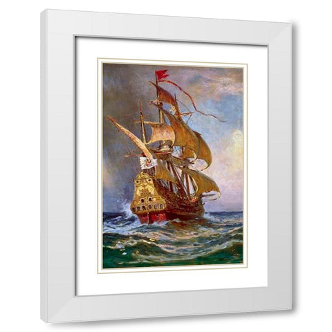 Knight of The Double Cross - Detail White Modern Wood Framed Art Print with Double Matting by Gerome Ferris, Jean Leon