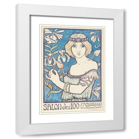 Salon des Cent White Modern Wood Framed Art Print with Double Matting by Berthon, Paul