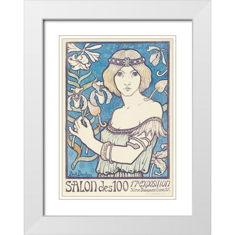 Salon des Cent White Modern Wood Framed Art Print with Double Matting by Berthon, Paul