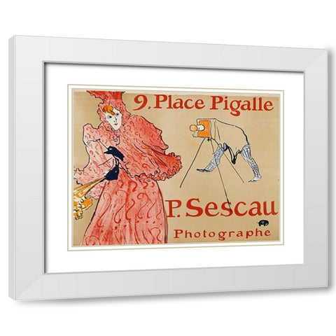 Sescau Photographe White Modern Wood Framed Art Print with Double Matting by De Toulouse-Lautrec, Henri