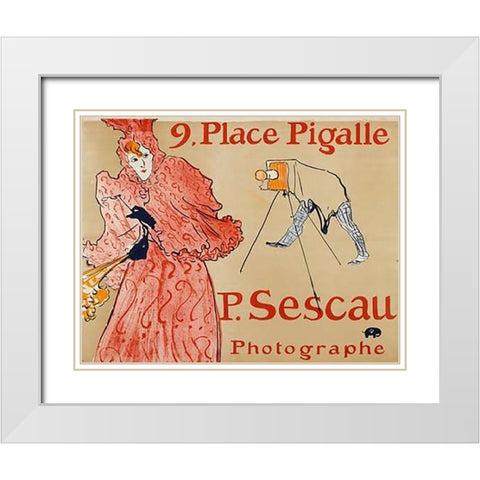 Sescau Photographe White Modern Wood Framed Art Print with Double Matting by De Toulouse-Lautrec, Henri