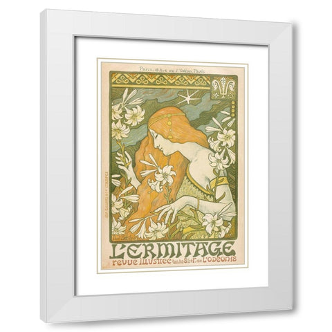 LErmitage White Modern Wood Framed Art Print with Double Matting by Berthon, Paul