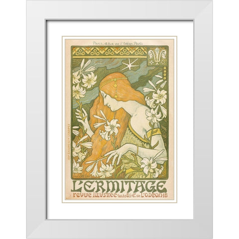 LErmitage White Modern Wood Framed Art Print with Double Matting by Berthon, Paul