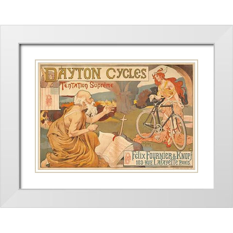 Dayton Cycles White Modern Wood Framed Art Print with Double Matting by Thiriet, Henry