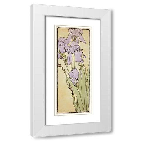Iris White Modern Wood Framed Art Print with Double Matting by Overbeck, Hannah Borger