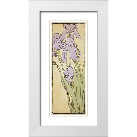Iris White Modern Wood Framed Art Print with Double Matting by Overbeck, Hannah Borger
