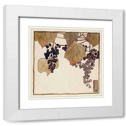 Frost Grape White Modern Wood Framed Art Print with Double Matting by Overbeck, Hannah Borger